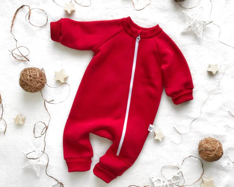 Kinder Fleece-strampelanzug Mit Reißverschluss | Babyblaue Latzhose Softer Overall Für Unisex Kinder-Outfit von SmilesMazeStore