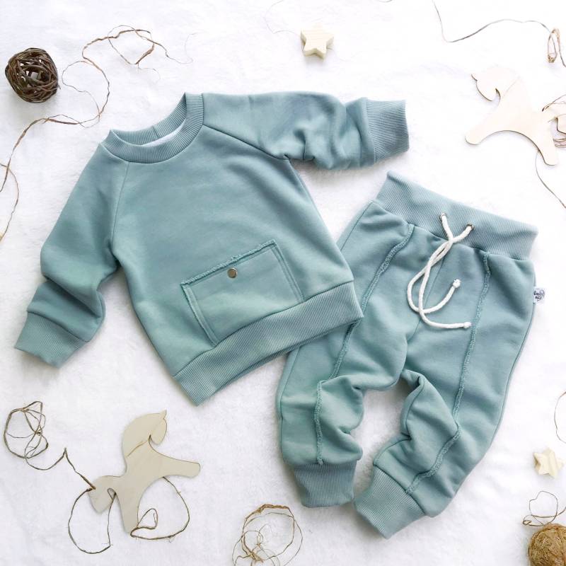 Mint Hipster Taschen-Sweatshirt | Unisex Kinder Outfit Babykleidung von SmilesMazeStore