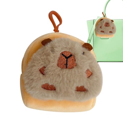 Smileshiney Capybara Geldbörse Charm, Capybara Plüsch Geldbörse | Kleine Geldbörse mit weichem Schlüsselanhänger und Schlüsselanhänger - Plüsch-Capybara-Beutel für Geburtstag, Kindertag, Weihnachten von Smileshiney