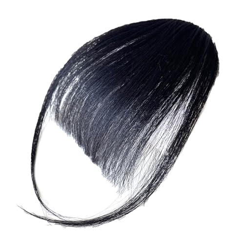 Wispy Bangs Haarspange,Clip in Pony,Echthaar Perücke Damen Pony - Girlfriend Sisters Bangs with Temples Alltägliche Haarverlängerungen für Fotografie, Dating von Smileshiney