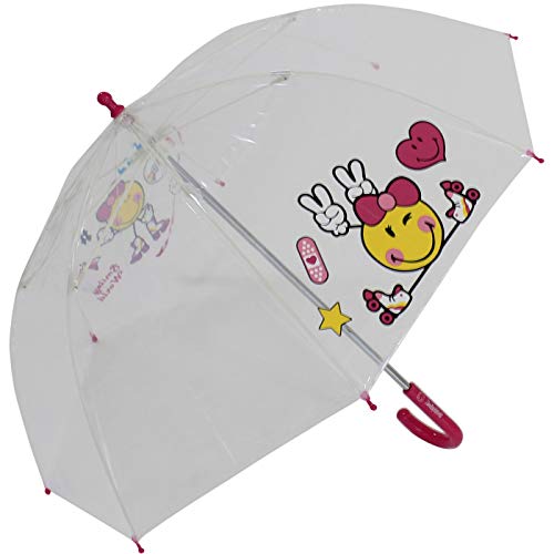 Smiley World Kinder Stockschirm Transparent - Pink von Smiley World