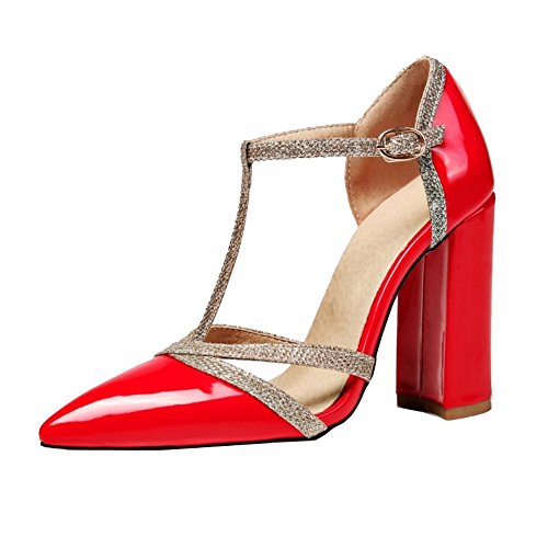 Smilice Damen Closed-Toe Sandalen mit Blockabsatz Schuhe für Datierung von Smilice