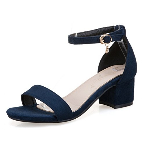 Smilice Damen Gemütlich Sandalen mit Blockabsatz Open Toe Schuhe Sommer(Blau,39) von Smilice