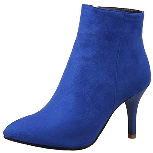 Smilice Damen Kurzschaft Stiefel mit Stiletto Absatz (Blau, 33 EU) von Smilice