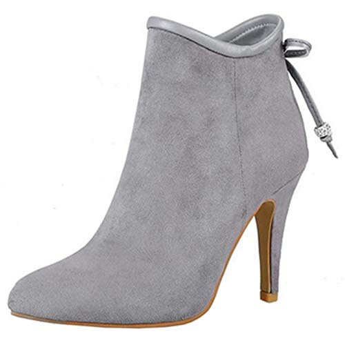 Smilice Damen Kurzschaft Stiefel mit Stiletto Absatz (Grau, 40 EU) von Smilice