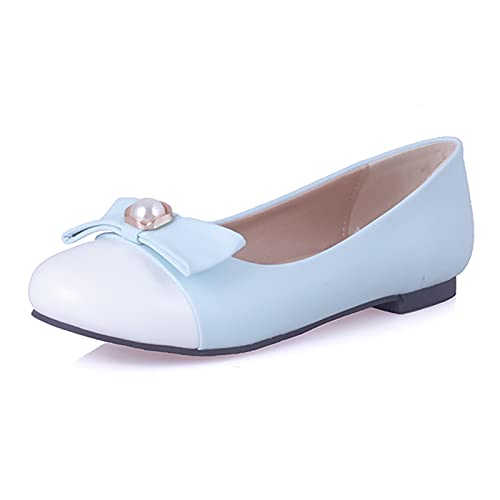 Smilice Damen Pumps Komfortablel Flache Schuhe(Licht Blau2,39) von Smilice