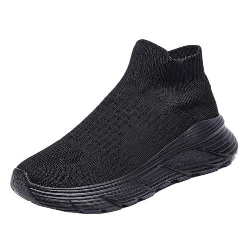 Smilice Damen Slip On High Top Turnschuhe Herren Sport Tennisschuhe Leichte Laufschuhe (Schwarz,46) von Smilice
