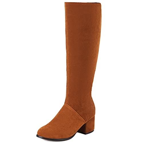 Smilice Damen Stiefel mit Mittlerem Blockabsatz und Reißverschluss von Smilice