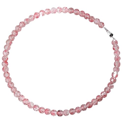 Smilice Dopamine Perlenkette Handgefertigt Bunt Schmuck für Damen, Süßer Stil Mode Accessoire (Rot) von Smilice