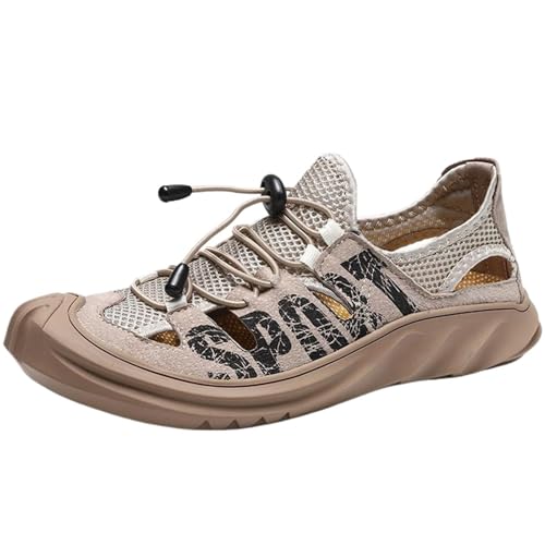 Smilice Herren Freizeitschuhe Leicht | Atmungsaktive Mesh-Einsätze & Dämpfungskomfort | Rutschfeste Gummisohle | für Stadtspaziergänge und Freizeit (Khaki, 44 EU) von Smilice