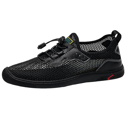 Smilice Herren Sommer Atmungsaktive Turnschuhe Leichte Sportschuhe Laufschuhe Mit Flachem Absatz (Schwarz,41) von Smilice