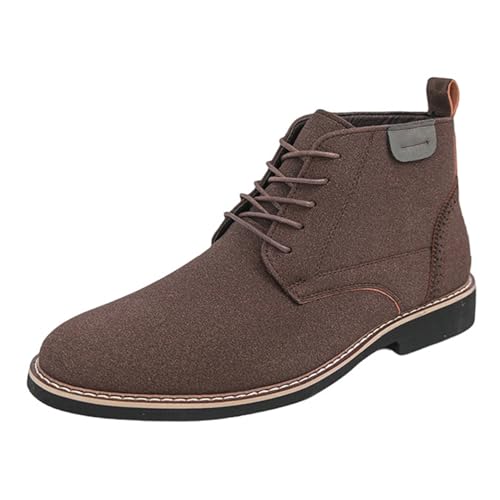 Smilice Herren Stiefeletten mit Spitze - Atmungsaktives Innenfutter für Business Casual Freizeit (Braun, 48 EU) von Smilice