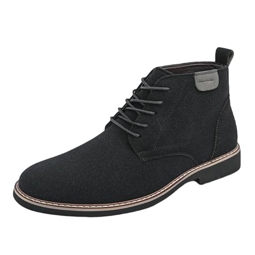 Smilice Herren Stiefeletten mit Spitze - Atmungsaktives Innenfutter für Business Casual Freizeit (Schwarz, 48 EU) von Smilice