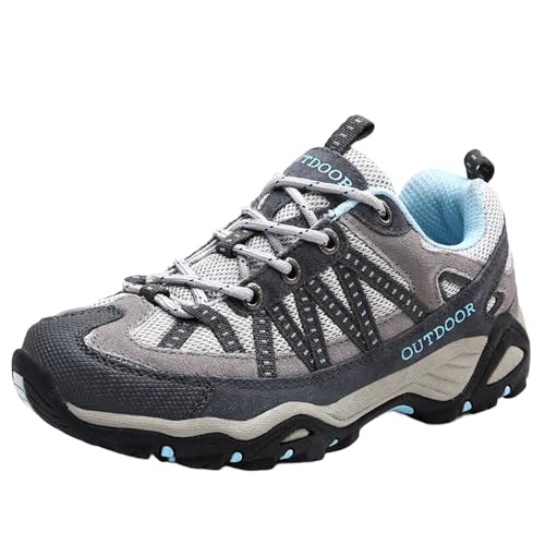 Smilice Leichte Wanderschuhe Niedrig für Paare - Atmungsaktiv mit Profilsohle für Trekking & Alltag (Hellgrau, 35EU) von Smilice