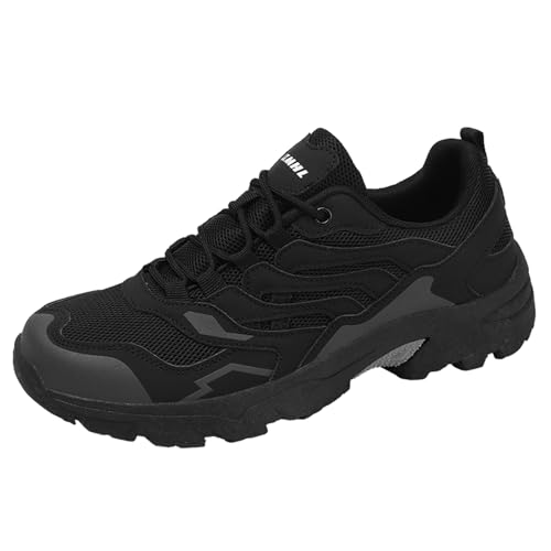 Smilice Paar-Wanderschuhe mit Weitem Zehenraum - Atmungsaktiv für Stadt & Bergpfade (Schwarz, 38EU) von Smilice