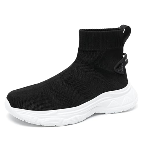 Smilice Paare Atmungsaktive Modische Leichte Turnschuhe für Outdoor-Aktivitäten (Schwarz Weiß, 45 EU) von Smilice
