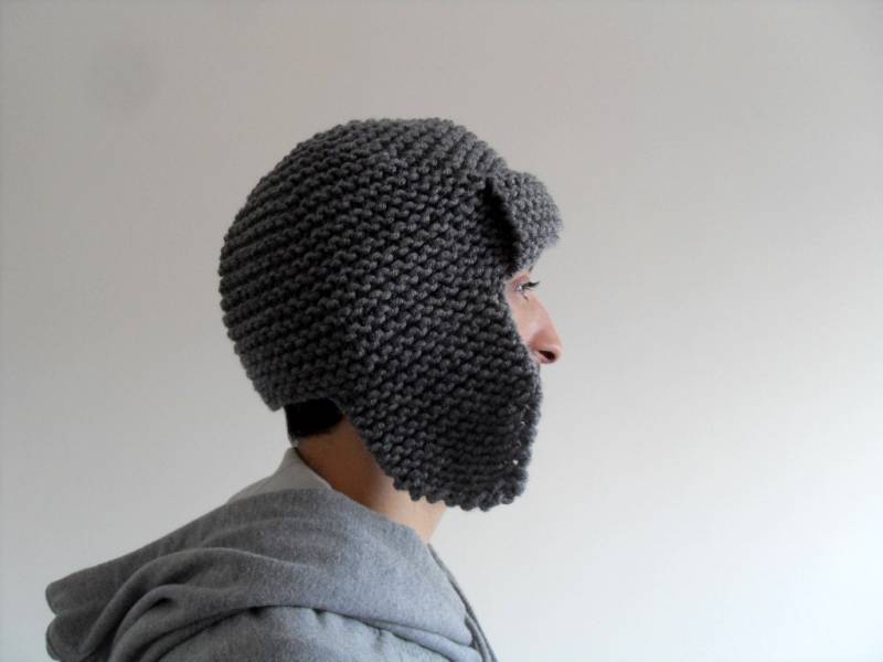 Mens Pilot Hut, Hut in Grau - Knit Mütze Cabriohaube Plüschmütze Herren Mode, Etsy Dude von SmilingKnitting