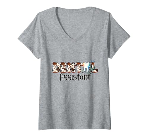 Damen Lustiges und witziges Zahnarzthelfer-Thema T-Shirt mit V-Ausschnitt Damen Lustiges und witziges Zahnarzthelfer-Thema T-Shirt mit V-Ausschnitt von SmilingProfession