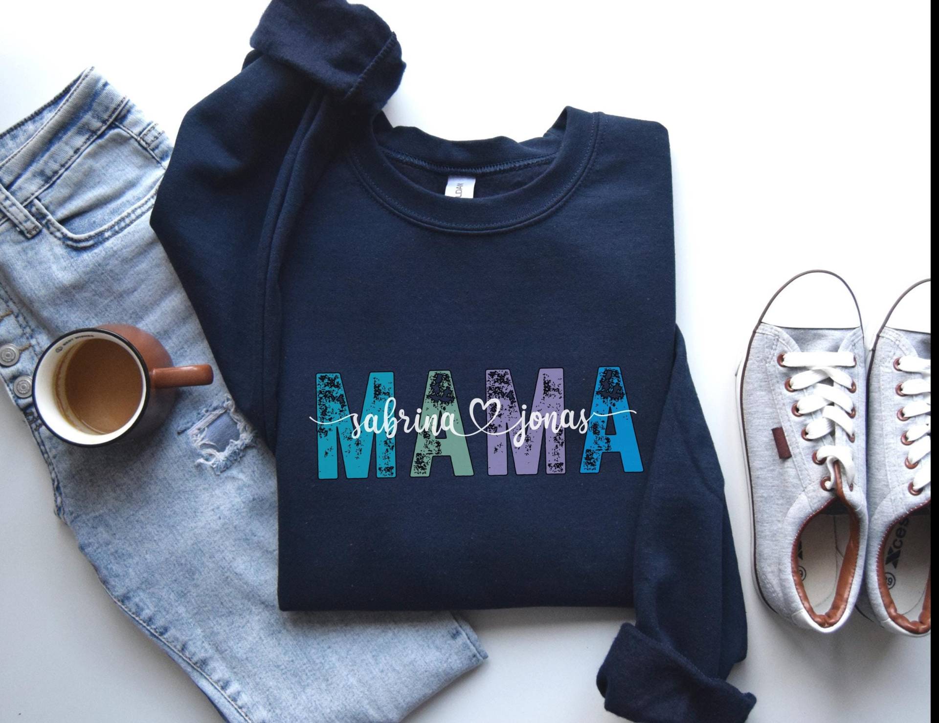 Personalisiertes Mama Sweatshirt Mit Namen Der Kinder, Geschenk Zum Muttertag, Pullover Für Werdende Mutter, Geschenkidee Zur Geburt von SmillyLoves