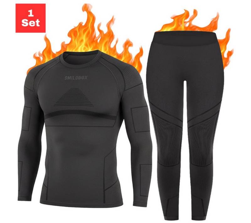 Smilodox Thermounterhemd Thermounterwäsche Set Herren - Funktionsunterwäsche - Thermowäsche Set ideal für Wintersportaktivitäten, atmungsaktiv, Seamless von Smilodox