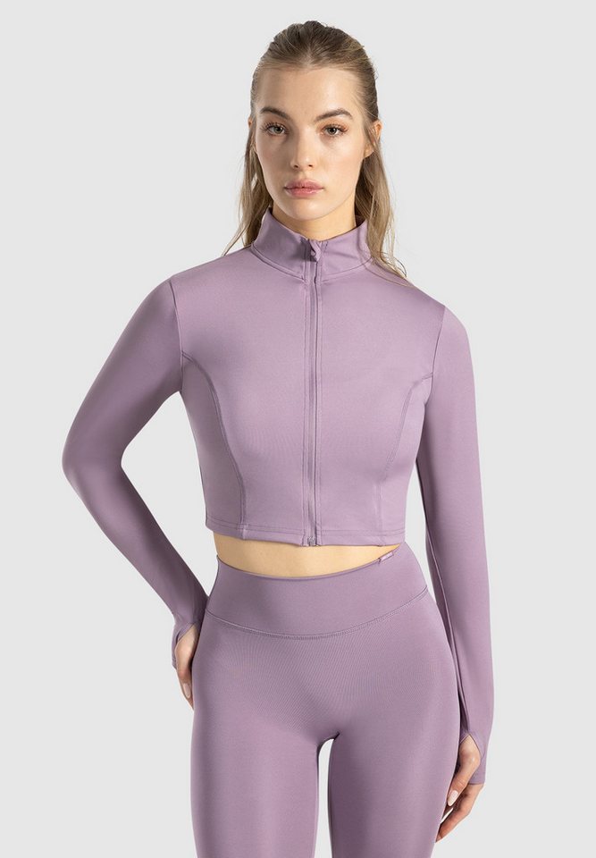 Smilodox Outdoorjacke Nilai, cropped Sportjacke mit Stehkragen, Frontzipper & Daumenlöchern figurbetonte Funktionsjacke, Alltag Fitness Yoga, Activewear von Smilodox