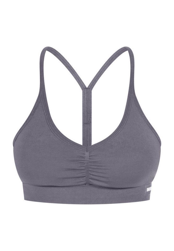 Smilodox Sport-BH Solid Scrunch Icon, Seamless Bra ohne Bügel mit verstellbaren Trägern Blickdichter Bustier Herausnehmbare Cups Shaped Fit Fitness Freizeit von Smilodox