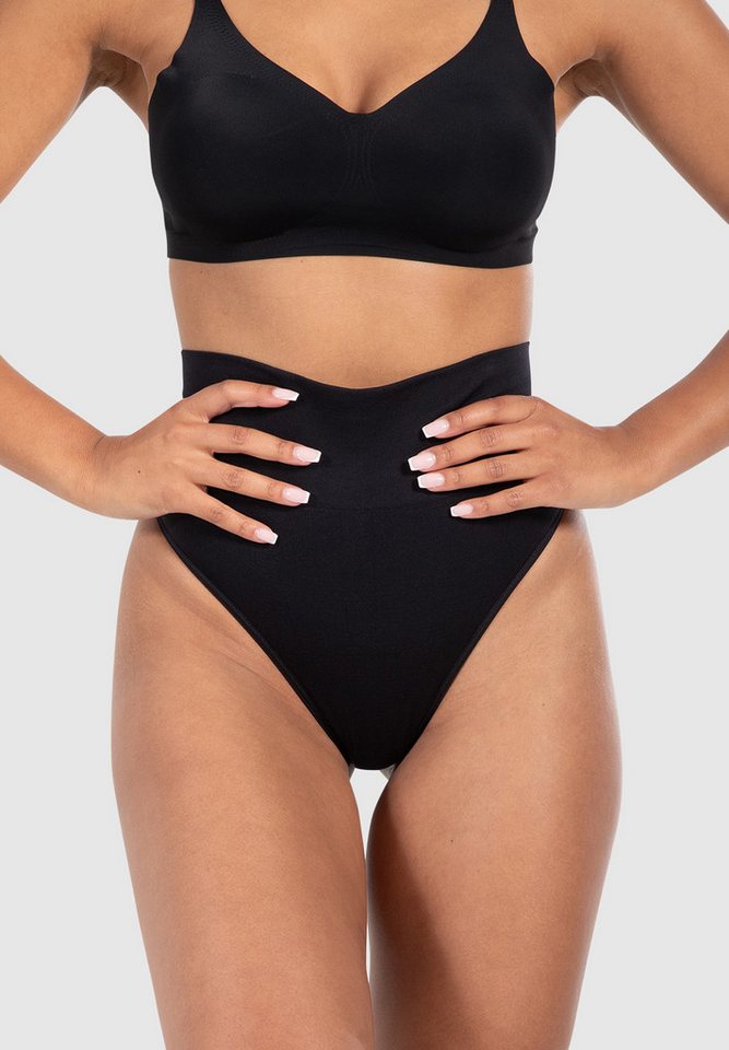 Smilodox String Nysa, Mid Waist Miederslip Shaping Tanga, Formende Shapewear Figurformende Miederhose, Seamless Unterwäsche Unterhose Sli von Smilodox