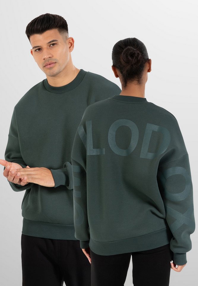 Smilodox Sweatshirt Brail Solid, Oversize Pullover mit großem Back Print Streetwear Oversize, Langarmshirt Pulli Relaxed Fit Sweater Logo Schrift Sport Freizeit von Smilodox