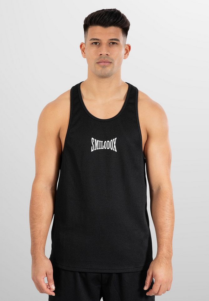 Smilodox Tanktop Classic Ripp, Tank Top mit Rippstruktur, lockeres Racerback Unterhemd Gym Shirt atmungsaktiv, pflegeleicht, Funktionsshirt, Fitness Freizeit von Smilodox