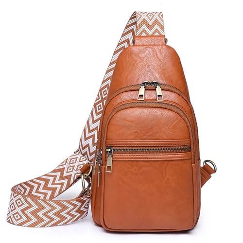 Smith Sursee Mittelgroße Umhängetasche für Damen, trendige Bauchtasche, Brusttasche, Crossbody-Tasche für Reisen, Braun, Meduim Sling Bag Bauchtasche, Crossbody-Tasche für Damen von Smith Sursee