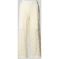Smith and Soul Cropped Hose mit Häkelspitze und elastischem Bund in Offwhite, Größe XXL von Smith and Soul