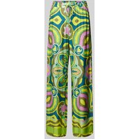 Smith and Soul Loose Fit Stoffhose aus Viskose mit Allover-Print in Neon Gelb, Größe XS von Smith and Soul