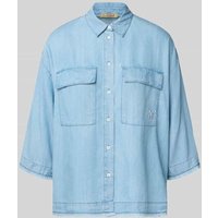 Smith and Soul Relaxed Fit Jeansbluse mit Fransen in Jeansblau, Größe L von Smith and Soul