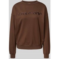 Smith and Soul Sweatshirt mit Statement-Stitching Modell 'SOUL STUDIO' in Schoko, Größe XXL von Smith and Soul