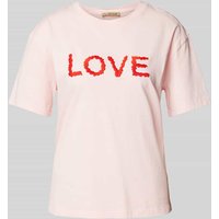 Smith and Soul T-Shirt mit Label-Stitching in Rosa, Größe M von Smith and Soul