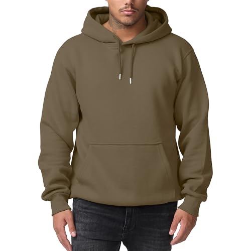 Smith & Solo Herren Kapuzenpullover – Sweatshirt Pullover Rundhals – Langarm – Slim – Fit – Training – Hoodie – Pulli – Hochwertige Baumwollmischung Männer (Stone 3XL) von Smith & Solo