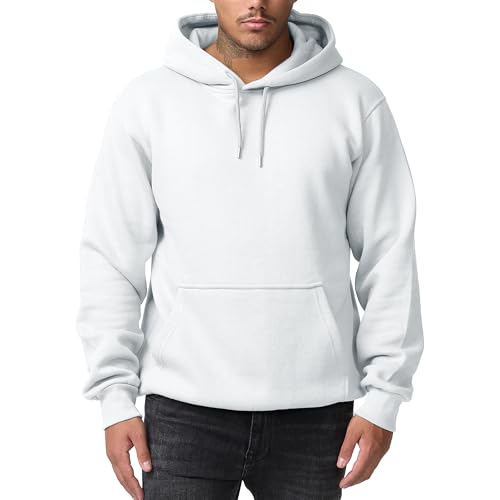 Smith & Solo Herren Kapuzenpullover – Sweatshirt Pullover Rundhals – Langarm – Slim – Fit – Training – Hoodie – Pulli – Hochwertige Baumwollmischung Männer (Weiss M) von Smith & Solo