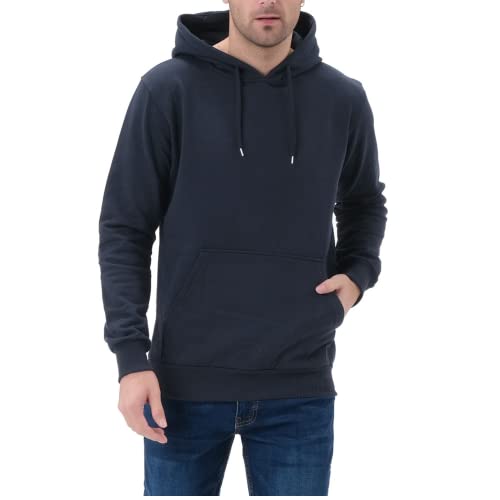 Smith & Solo Herren Kapuzenpullover – Sweatshirt Pullover Rundhals – Langarm – Slim – Fit – Training – Hoodie – Pulli – Hochwertige Baumwollmischung Männer Jungen (L, Navy) von Smith & Solo