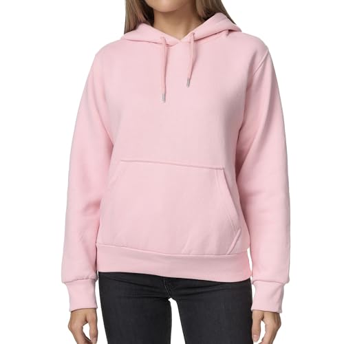 Smith & Solo Hoodie Damen – Kapuzenpullover Frauen Baumwolle Long, mit Kapuze Pullover Sweatshirt Rundhals, Slim Fit Freizeit Sport Langarmshirt, Hoodies Training - Pulli (2XL, Rosa) von Smith & Solo
