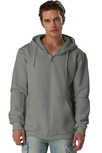 Smith & Solo Hoodie Herren Reißverschluss – Sweatjacke Kapuzenjacke Zipper Kapuzenpullover Hoodies Männer Kapuzenpulli Regular Fit (Grau 3XL) von Smith & Solo