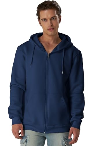 Smith & Solo Hoodie Herren Reißverschluss – Sweatjacke Kapuzenjacke Zipper Kapuzenpullover Hoodies Männer Kapuzenpulli Regular Fit (Navy L) von Smith & Solo