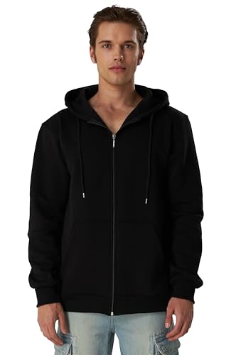 Smith & Solo Hoodie Herren Reißverschluss – Sweatjacke Kapuzenjacke Zipper Kapuzenpullover Hoodies Männer Kapuzenpulli Regular Fit (Schwarz L) von Smith & Solo