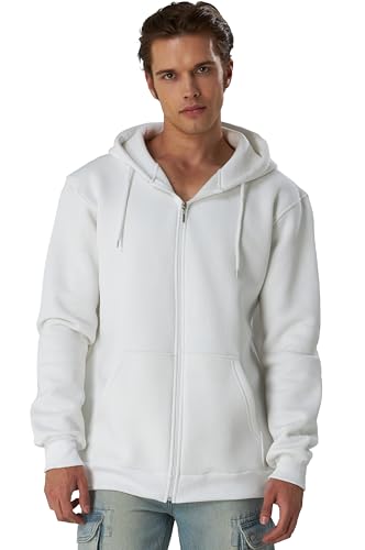 Smith & Solo Hoodie Herren Reißverschluss – Sweatjacke Kapuzenjacke Zipper Kapuzenpullover Hoodies Männer Kapuzenpulli Regular Fit (Weiß XXL) von Smith & Solo