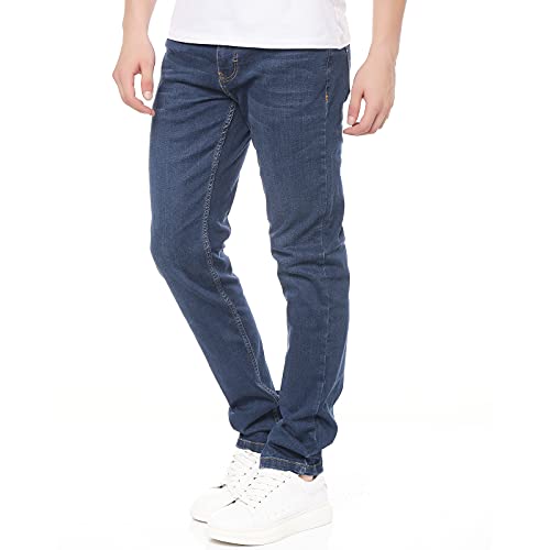 Smith & Solo Jeans Herren - Slim Fit Jeanshose, Hosen Stretch Modern Männer Straight Hose Cut Basic Washed (34W / 32L, Alex Navy) von Smith & Solo