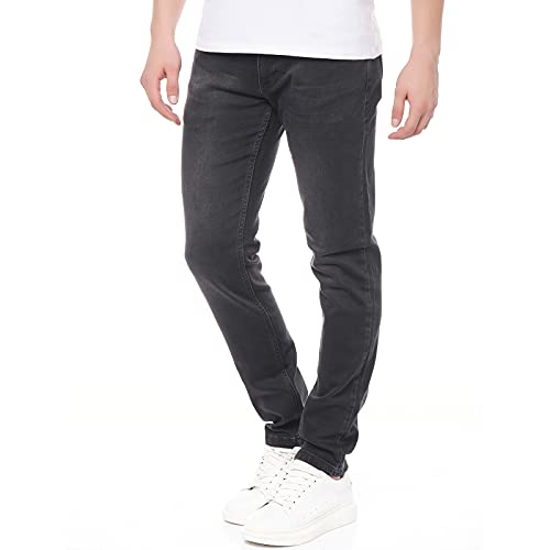 Smith & Solo Jeans Herren - Slim Fit Jeanshose, Hosen Stretch Modern Männer Straight Hose Cut Basic Washed (30W / 34L, Alex Anthrazit) von Smith & Solo