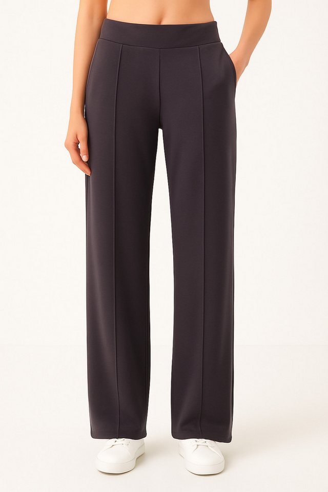 Smith & Solo Jogginghose Damen, Viskose Hose, Elegant Freizeithose Knitterfrei, Bügelfalte, Komfortbund, Soft Touch, Formstabil von Smith & Solo