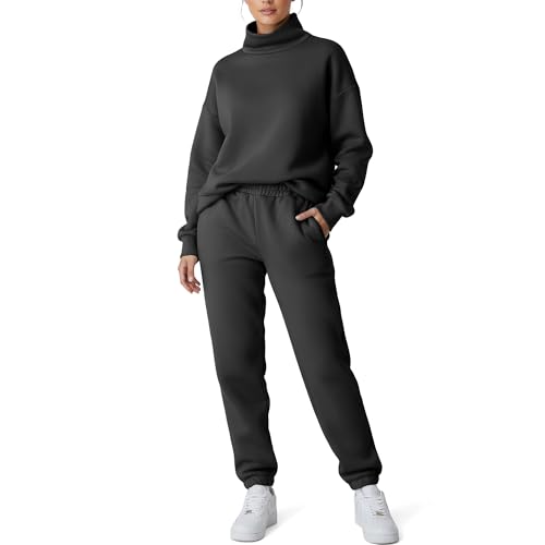Smith & Solo Jogginghose Damen – Baumwolle Frauen Winter Sporthose, Laufhosen Fitness High Waist, Sweatpants Freizeithose Lang, Jogging Hose Trainingshose Anthrazit M von Smith & Solo