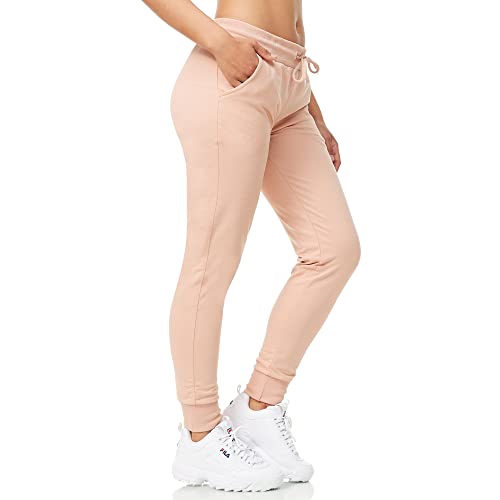 Smith & Solo Jogginghose Damen – Sporthose Frauen Baumwolle| Sweatpants Slim Fit Freizeithose Lang | Trainingshose Fitness High Waist – Jogger Laufhosen Modern (2XL, Altrosa) von Smith & Solo