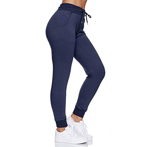 Smith & Solo Jogginghose Damen – Sporthose Frauen Baumwolle| Sweatpants Slim Fit Freizeithose Lang | Trainingshose Fitness High Waist – Jogger Laufhosen Modern Navy/L von Smith & Solo