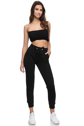 Smith & Solo Jogginghose Damen – Sporthose Frauen Baumwolle| Sweatpants Slim Fit Freizeithose Lang | Trainingshose Fitness High Waist – Jogger Laufhosen Modern von Smith & Solo